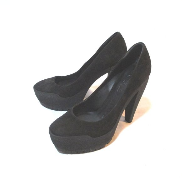 NEW BURBERRY Suede Leather High Heel Platform Shoe - Picture 3 of 7